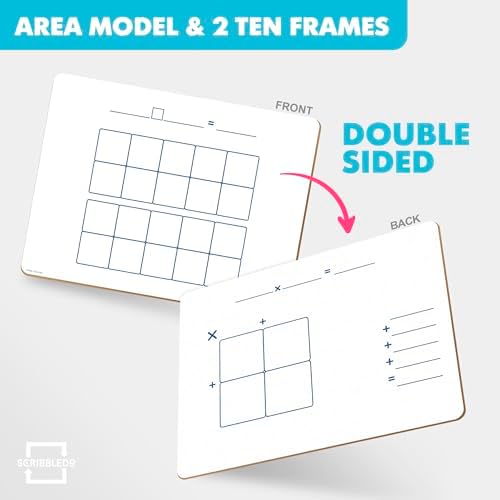 Dry Erase Ten Frame Area Model Board 9" x 12" Double Sided