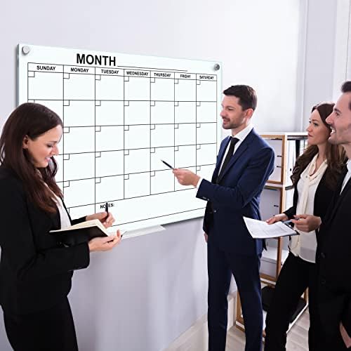 Magnetic Glass Whiteboard Monthly Planner 34”x46”