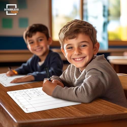 Division & Place Value 9”x12” Dry Erase Sheets (10 Pack)