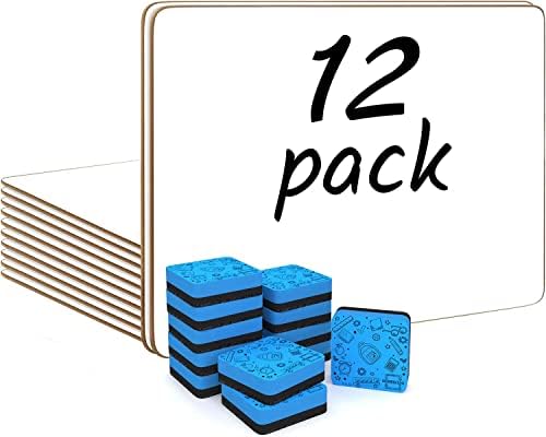 12 Pack Mini Dry Erase Whiteboards 9"x12" Double Sided