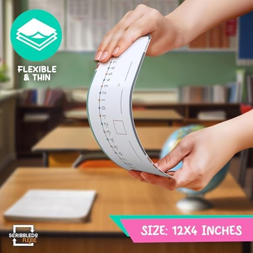 Dry Erase Negative Number Line Sheets 4”x12” (10 Pack)