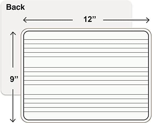 24 Pack Dry Erase Music Staff Whiteboards 9" x 12" Double Sided