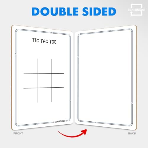 Tic Tac Toe Dry Erase Board 9x6 Inch Double-Sided Reusable