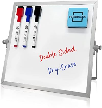 10x10 Inch Portable Double-Sided Magnetic Dry Erase Whiteboard with Stand
