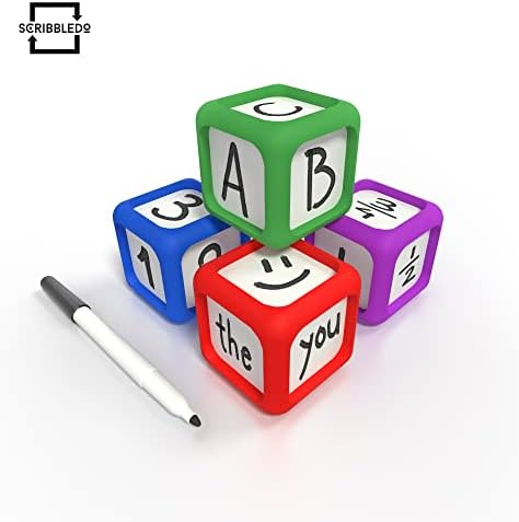 Dry Erase Blank Pocket Dice 2x2 Inches (4 Pack)