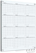 Magnetic 34"x46" Glass Whiteboard Monthly Calendar Planner