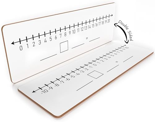 Number Line Lapboard 4”x12” Double Sided Dry Erase -10 to +10, 0-20