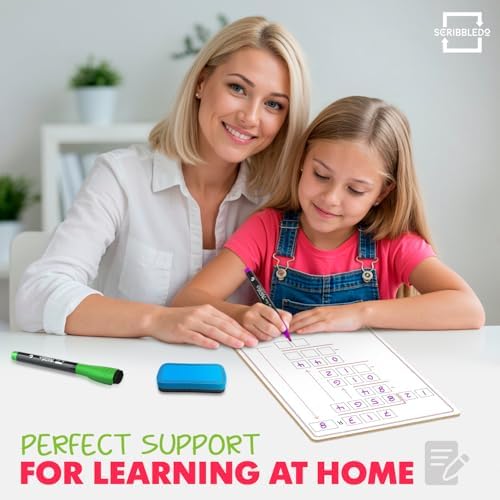 11”x14” Double-Sided Division Dry Erase Board with Boxed Layout 2-Digit Divisors