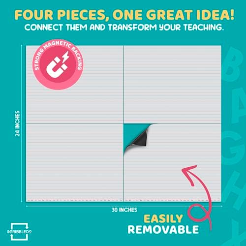 30”x24” Magnetic Dry Erase Lined Notebook Paper