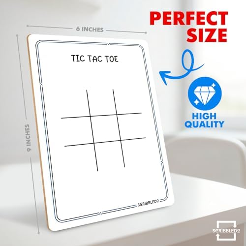 Tic Tac Toe Dry Erase Board 9x6 Inch Double-Sided Reusable