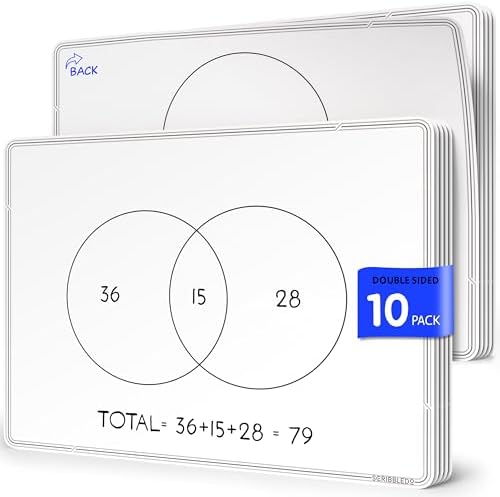 Venn Diagram Chart 9”x12” Dry Erase Sheets 10 Pack