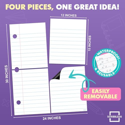 24” x 30” Dry Erase Magnetic Lined Paper