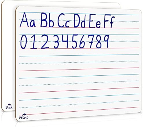 2 Pack Double Sided Lined Dry Erase Board 9x12
