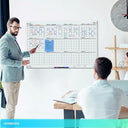Yearly 24"x36" Glass Magnetic Whiteboard Calendar Planner