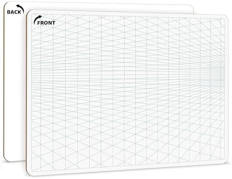 11x14 Double-Sided 2 Point Perspective Grid Dry Erase Board