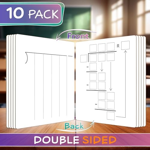 10 Pack Dry Erase Division White Boards 9 x 12 Inch Double Sided