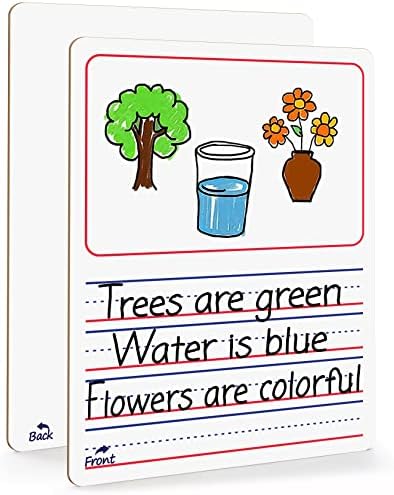 2 Pack Double Sided Lined Dry Erase Board 9x12