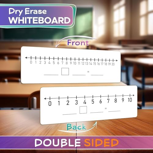 Dry Erase Number Line Boards 4x12 Double Sided 1-10/1-20 (10 Pack)