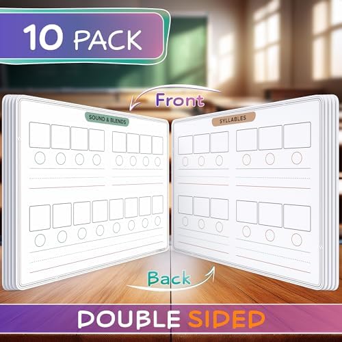 Phonemic Awareness Sounds & Blends Dry Erase Sheets 9”x12” Phonics (10 Pack)