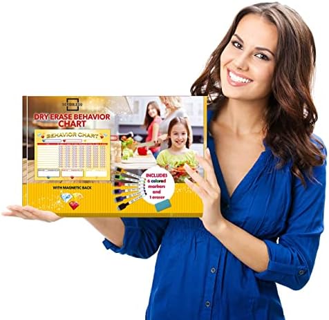 Magnetic Dry Erase Chore Behavior Chart 11"X17" with Markers & Eraser