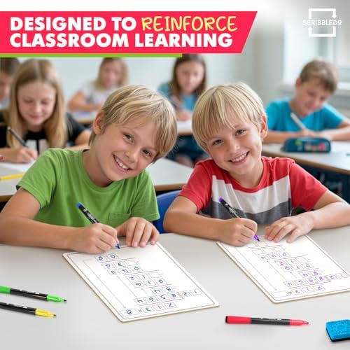 11”x14” Double-Sided Division Dry Erase Board with Boxed Layout 2-Digit Divisors