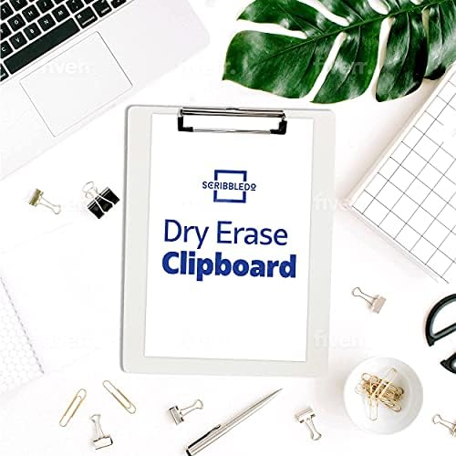 Dry Erase Clipboards Double-Sided 9"x12" White with Erasers (6 Pack)
