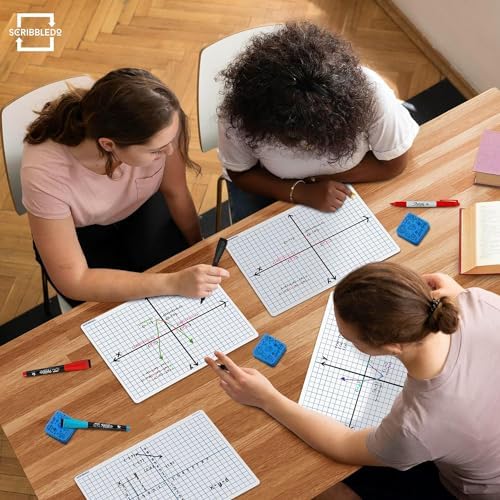 Dry Erase XY Axis Graph Lap Boards 9”x12” Double Sided 12 Pack