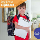 Double Sided Dry Erase Clipboards 9"x12" with 30 Erasers (30 Pack)