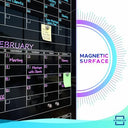 Black Glass Whiteboard Quarterly Planner 34x46" with Marker Tray