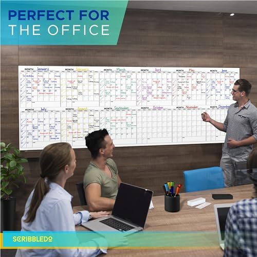 Extra Large 100"x36" 12-Month Dry Erase Whiteboard Monthly Planner