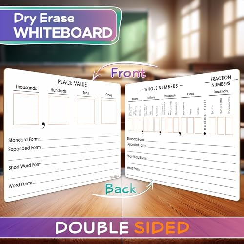 Place Value Board 9" x 12" Double Sided Dry Erase Boards