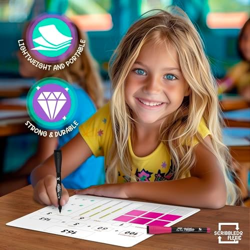 Base Ten Blocks 9”x12” Small White Board Dry Erase Sheets 10 Pack