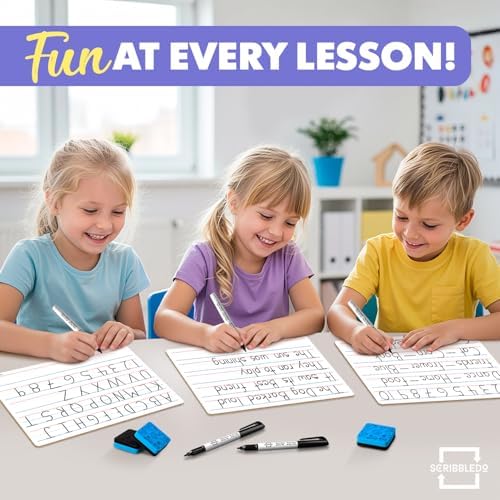 Double Sided Lined Dry Erase Whiteboards 9x12 (10 Pack)
