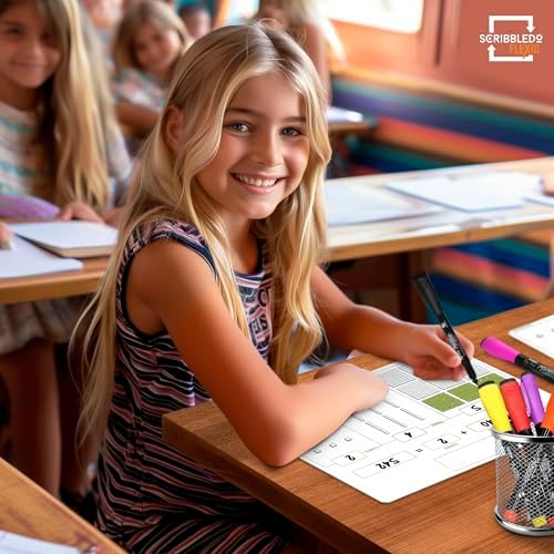 Base Ten Blocks 9”x12” Small White Board Dry Erase Sheets 10 Pack