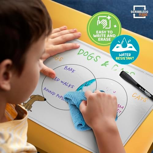 Venn Diagram Chart 9”x12” Dry Erase Sheets 10 Pack