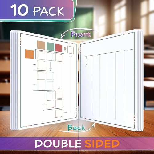 9”x12” Small White Board Dry Erase Sheets 10 Pack