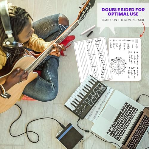 Dry Erase Music Staff Lap White Boards 9"x12" Double Sided (10 Pack)