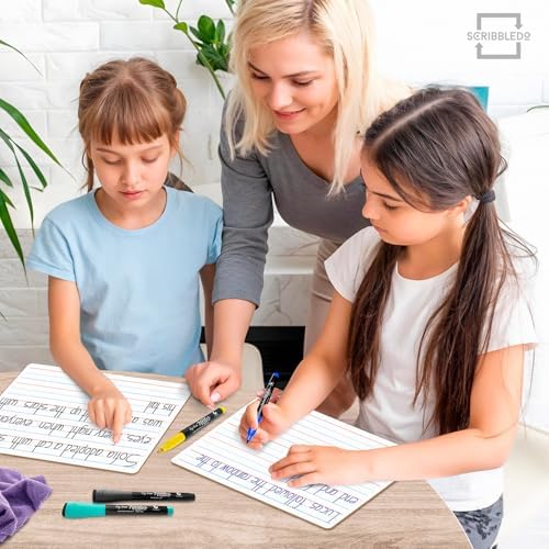 2 Pack Double Sided Lined Dry Erase Board 9x12