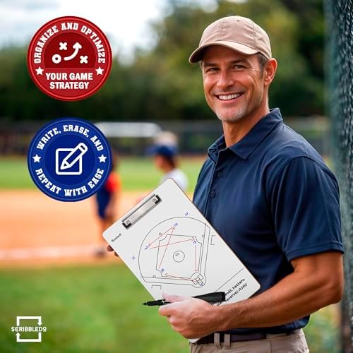Baseball Dry Erase Lineup Board 15x9 Inch Double Sided