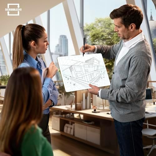 3 Point Perspective Grid 11”x14” Double-Sided Graph Dry Erase Board