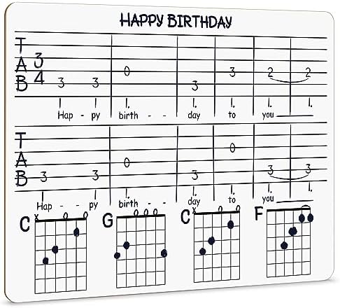 Guitar Strings & Necks Dry Erase Lapboard 11 x 14 Inch Double Sided