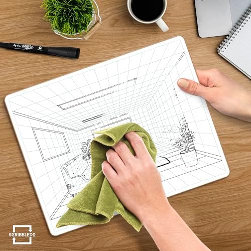 1 Point Perspective Grid 11”x14” Double-Sided Dry Erase Board