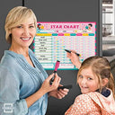 Magnetic Dry Erase Reward Chart 13” X 17” (6 Markers)