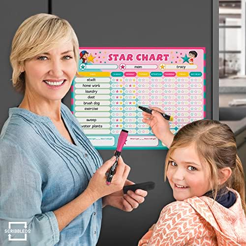 Magnetic Dry Erase Reward Chart 13” X 17” (6 Markers)