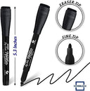 12 Pack Magnetic Dry Erase Markers Black Fine Tip with Eraser Cap