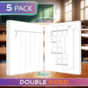 Dry Erase Division Lapboards 9x12 Inch Double Sided (5 Pack)