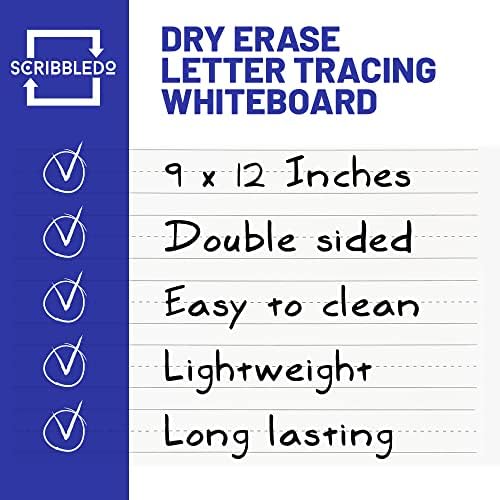 5 Pack Dry Erase Alphabet Tracing Whiteboard 9 x 12 Inch with Cards