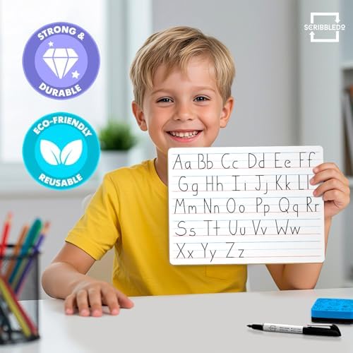 Double Sided Lined Dry Erase Whiteboards 9x12 (10 Pack)