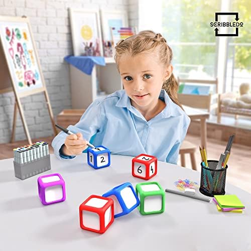 Dry Erase Blank Pocket Dice 2x2 Inches (4 Pack)