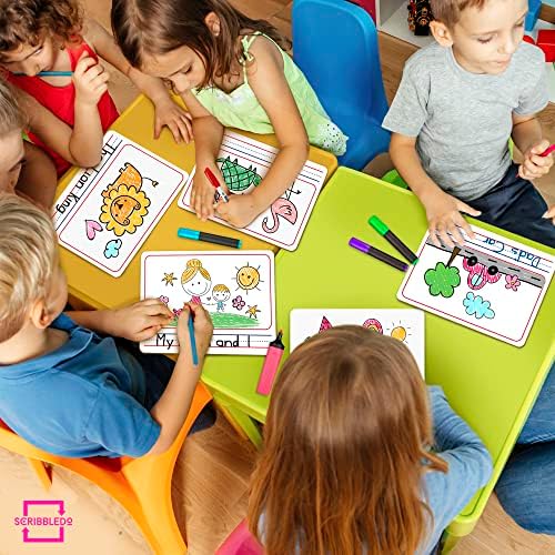 2 Pack Double Sided Lined Dry Erase Board 9x12